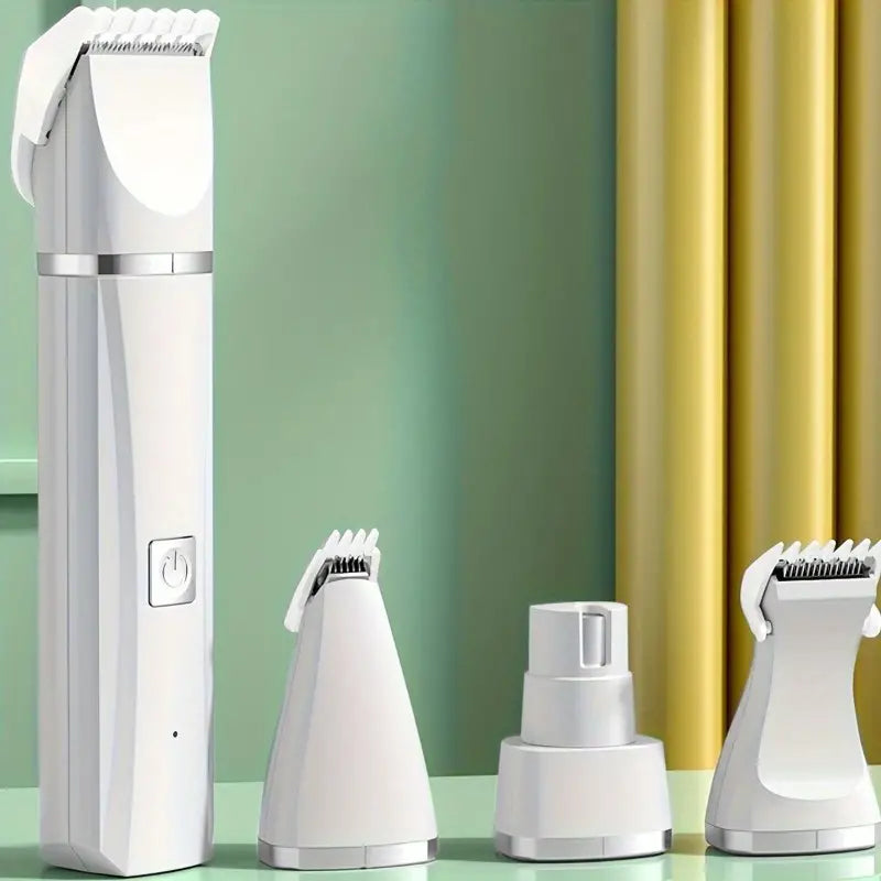 4 in 1 Cordless Electric Dog Hair Clipper Set - Low Noise Pet Grooming