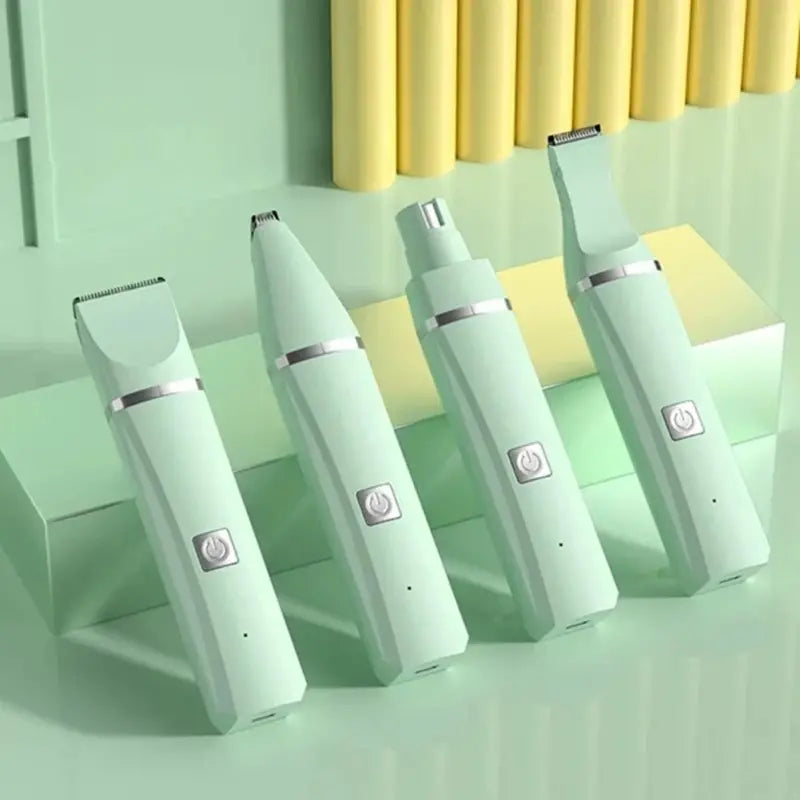 4 in 1 Cordless Electric Dog Hair Clipper Set - Low Noise Pet Grooming