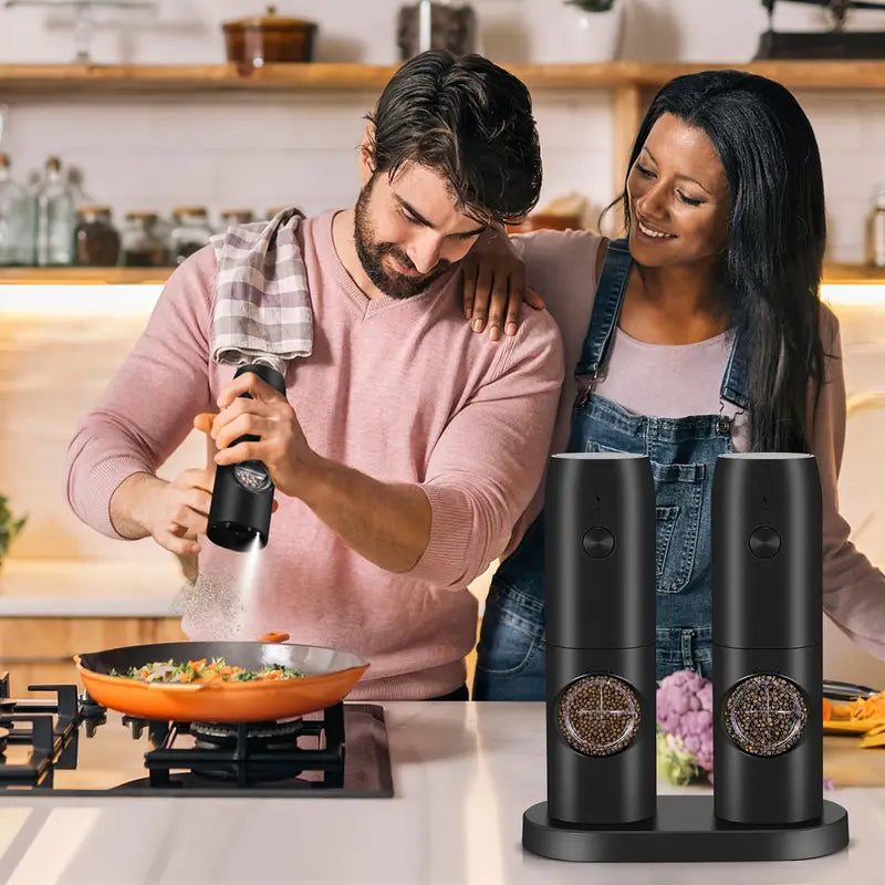 Rechargeable Electric Salt and Pepper Grinder Set