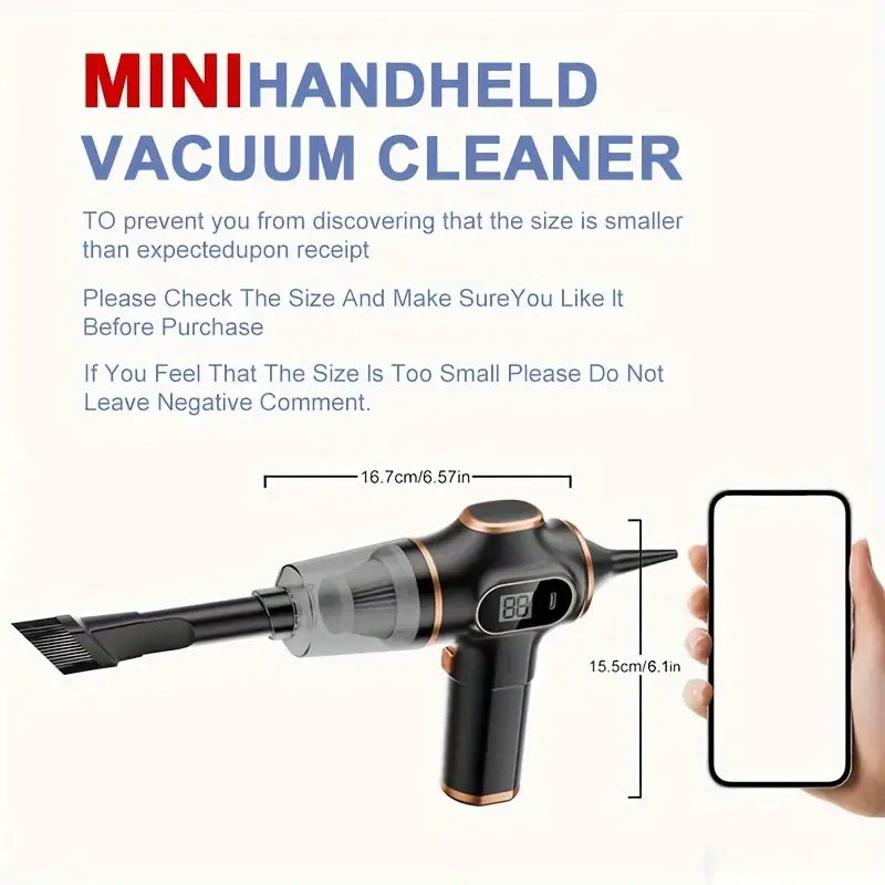 Cordless Portable Mini Vacuum with Multiple Nozzle for Home and Car